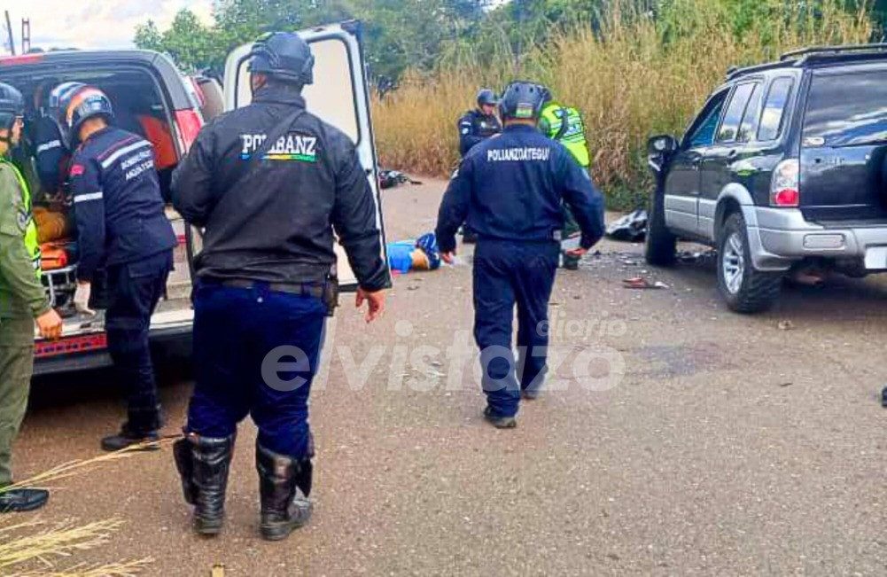 Un motorizado muerto y otro herido deja colisión con una Vitara en el sector La Sierra de Pariaguán
