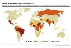 Una de cada seis personas en el mundo se vio expuesta a algún tipo de conflicto en 2025 | europapress.es