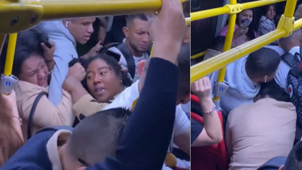 Usuarias de TransMilenio se fueron a los golpes en plena Navidad