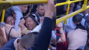 Usuarias de TransMilenio se fueron a los golpes en plena Navidad