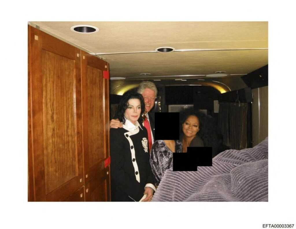 This photo provided by the US Justice Department on December 19, 2025 shows an undated picture of former US president Bill Clinton (C) with US singers Michael Jackson (L) and Diana Ross at an undisclosed location as the Justice Department began releasing the long-awaited records from the investigation into the politically explosive case of convicted sex offender Jeffrey Epstein. (Photo by Handout / US DEPARTMENT OF JUSTICE / AFP) / RESTRICTED TO EDITORIAL USE - MANDATORY CREDIT "AFP PHOTO / US Department of Justice" - NO MARKETING NO ADVERTISING CAMPAIGNS - DISTRIBUTED AS A SERVICE TO CLIENTS. RESTRICTED TO EDITORIAL USE - MANDATORY CREDIT "AFP PHOTO / US Department of Justice" - NO MARKETING NO ADVERTISING CAMPAIGNS - DISTRIBUTED AS A SERVICE TO CLIENTS