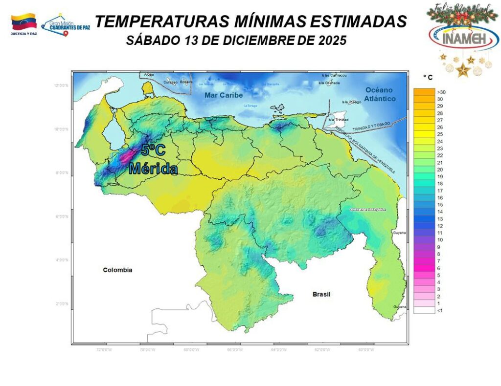 el pronóstico del Inameh para este #13Dic