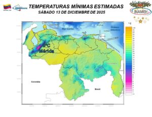el pronóstico del Inameh para este #13Dic