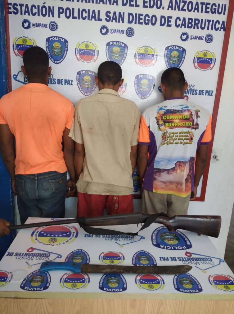 A Fiscalía tres hombres señalados de cometer robos en el municipio Monagas