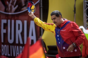 Nicolás Maduro en una marcha chavista