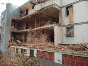 Bloque 12 de La Soublette afectado por bombardeos