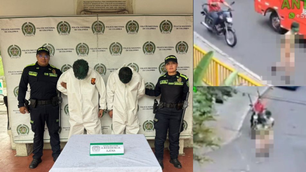 Ciudadanos en Medellín obligaron a caminar desnudos y pintados a dos presuntos ladrones que habrían robado una casa