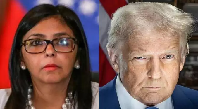 Delcy Rodríguez responde a la foto de Trump en Wikipedia