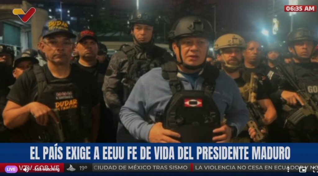 Diosdado Cabello llama a la calma y exige pronunciamiento internacional tras ataques militares en Venezuela