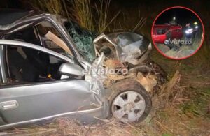 Dos hombres y una mujer lesionados tras colisión vehículo – camioneta en la curva Agua Fría de Pariaguán