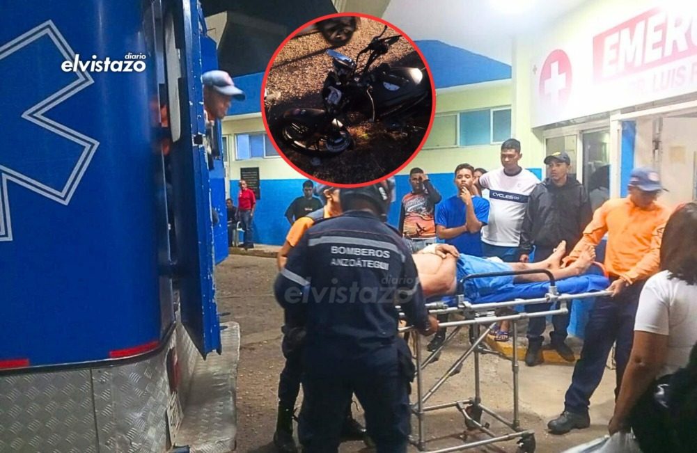 Dos residentes de Guanipa lesionados en colisión moto - vehículo cerca del vertedero municipal