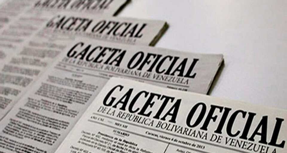 Gaceta Oficial N° 43.279: Sumario