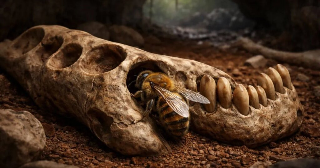 Hallan abejas prehistóricas solitarias que vivieron dentro de huesos en una cueva del Caribe
