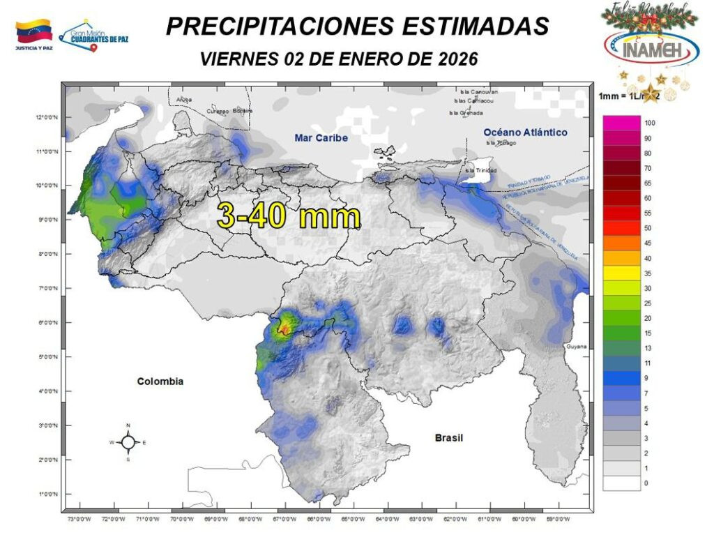 Inameh prevé bajas probabilidades de lluvias en gran parte de Venezuela este #2Ene