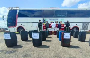 Incautan en Bolívar más de 1.700 litros de diésel ocultos en un autobús
