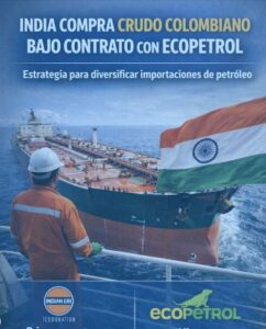 India compra por primera vez crudo colombiano bajo contrato con Ecopetrol