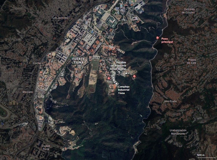 Mapas e imágenes satelitales de la operación para sacar a Maduro de Venezuela