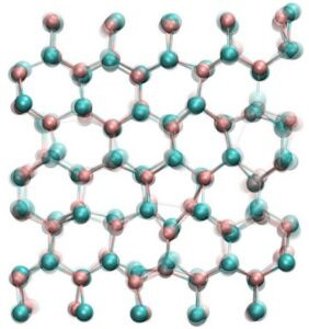 Material bidimensional en un extraño estado entre sólido y líquido