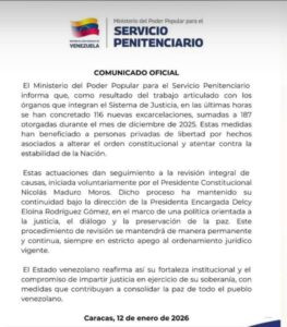 Ministerio de Servicio Penitenciario otorga 116 nuevas excarcelaciones