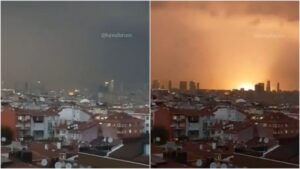 Miraban una gran tormenta y capturaron el rostro de un demonio en el cielo