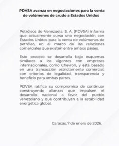 Pdvsa confirma negociaciones para venta de crudo a EE.UU.