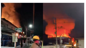 Reportan voraz incendio en un local comercial de Rionegro: bomberos intentan controlarlo