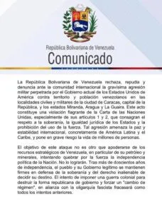 Venezuela denuncia agresión militar de EE.UU. y decreta Estado de Conmoción Exterior