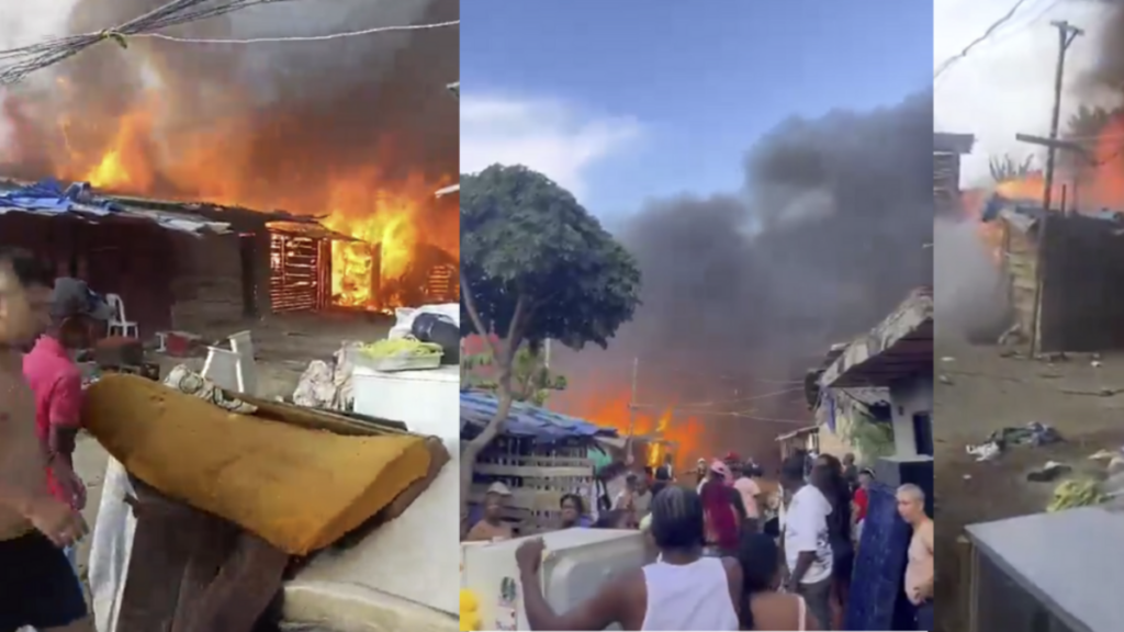 así fue el fuerte incendio que arrasó más de 10 viviendas en el oriente de Cali este primero de enero de 2026