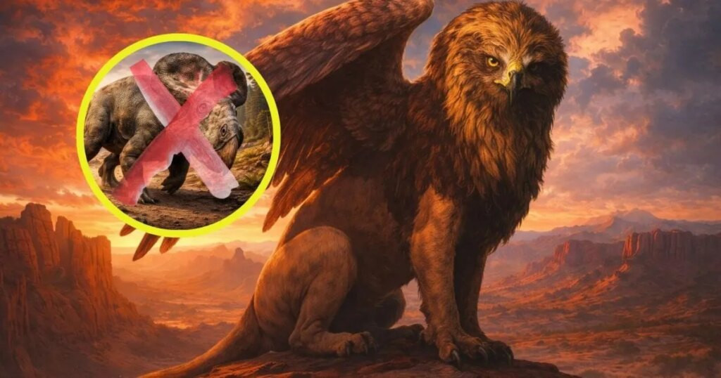 esta criatura con cuerpo de león y cabeza de águila no nació de fósiles de dinosaurio