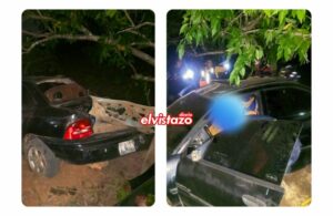Conductor de Neón ileso y acompañante lesionado luego de sufrir vuelco en San Tomé