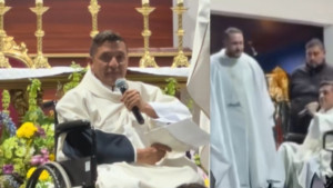 El padre ‘Chucho’ reveló fue sometido a una cirugía por ‘una masita en el hombro’ que lo llevó a estar en silla de ruedas en su iglesia