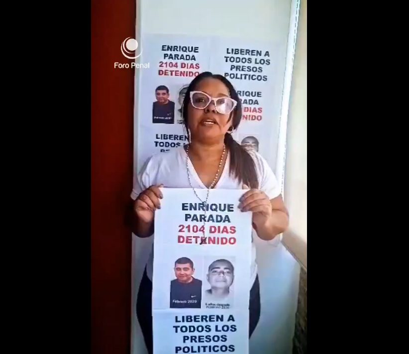 Esposa de Enrique Naurix Parada exige su libertad tras más de 2100 días de detención arbitraria (Video)