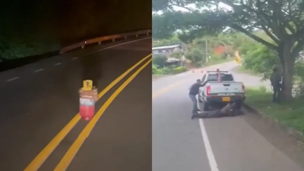 Hostigamientos contra la Policía durante la desactivación de un cilindro instalado en la vía Cali