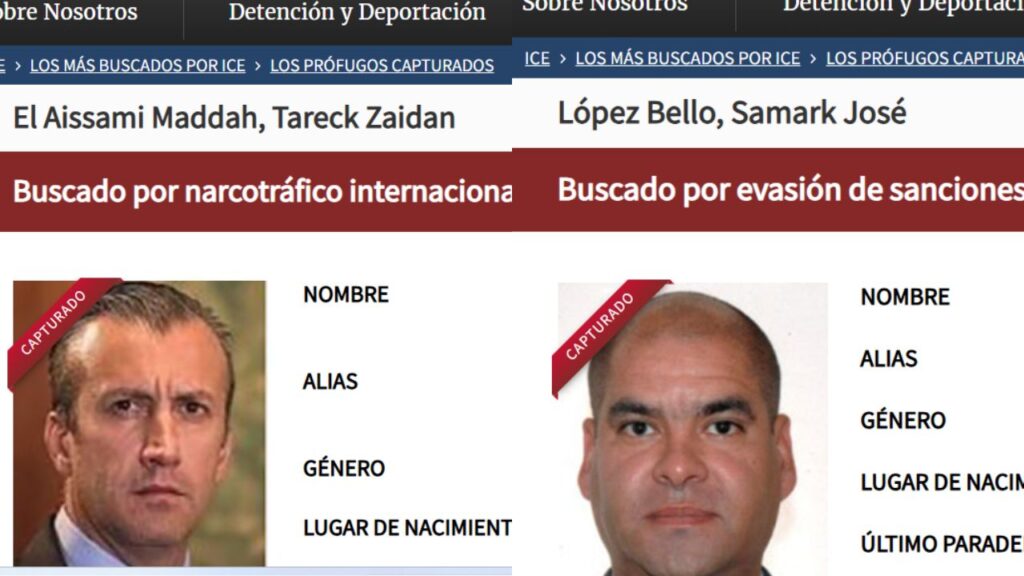 Tarel El Aissami y Samrk López ICE capturados