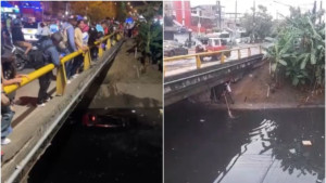 carro cayó a un canal de aguas residuales en Cuatro Esquinas, en Cali, y la creciente se lo llevó; autoridades buscan rastros del vehículo