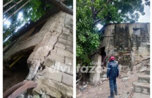 Dos viviendas del sector Valle Lindo de Puerto La Cruz registraron colapso parcial por efecto de las lluvias