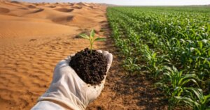 Investigadores chinos utilizan bacterias ancestrales para convertir el desierto en un paisaje vivo en 10 meses