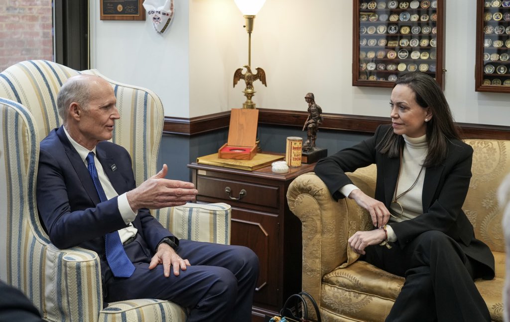 María Corina Machado agradeció a Rick Scott por su compromiso con la transición en Venezuela