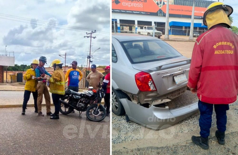 Motorizado de 32 años lesionado en colisión con Optra en la Av. Rotaria de El Tigre