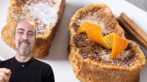Para unas torrijas más sabrosas, usa pan brioche, cáscara de naranja, chocolate blanco y helado de vainilla