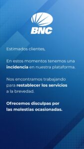 Plataforma del BNC presenta fallas