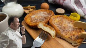 bañar el pan en leche, nata y huevo «durante ocho, diez o doce horas»