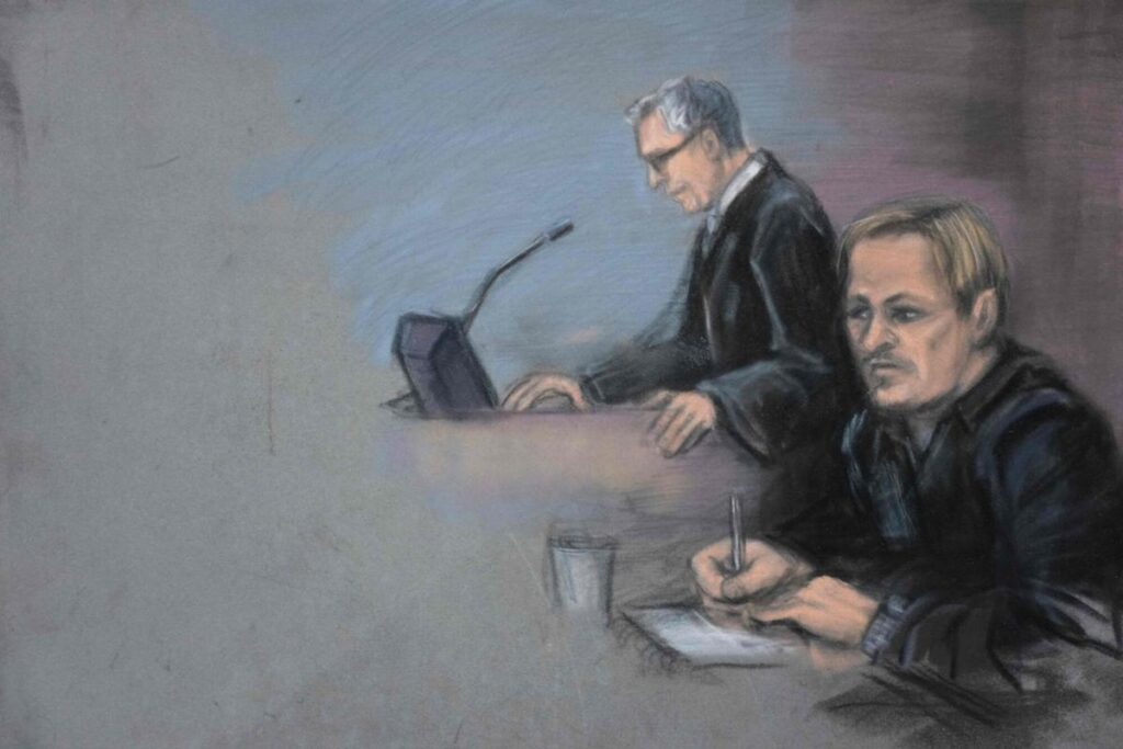 Sketch del juicio de Marius Börg.