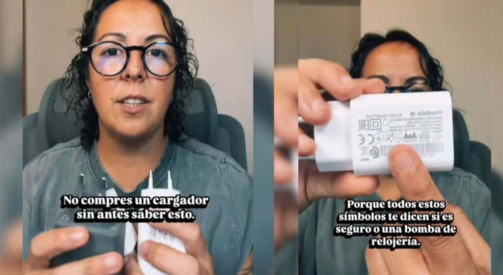 "si no tiene este símbolo, ni se te ocurra enchufarlo".