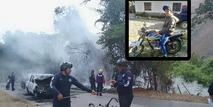 Adolescente muere tras choque e incendio de vehículo