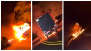 Autoridades señalan a la estructura ‘Jaime Martínez’ como la responsable de incendiar tres vehículos en la vía Cali-Buenaventura, a la altura de Dagua