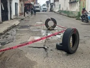 Calle 3 de San Antonio afectada por aguacero