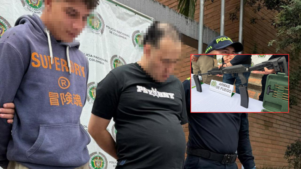 Con fusil modificado fueron capturados dos integrantes de 'La Terraza' en Medellín: Policía incautó elementos ligados a operación de microtráfico