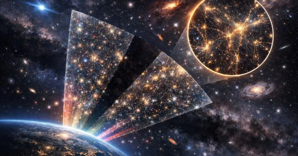 DESI cartografía 47 millones de galaxias en 11.000 millones de años y detecta señales de que la energía oscura no se comporta como creemos