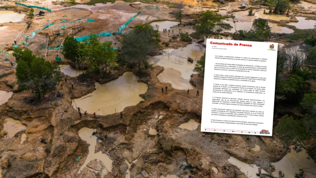 Ejército Nacional reconoce la presencia de más de 2.000 mineros ilegales en territorio de base militar en Antioquia tras revelación del New York Times